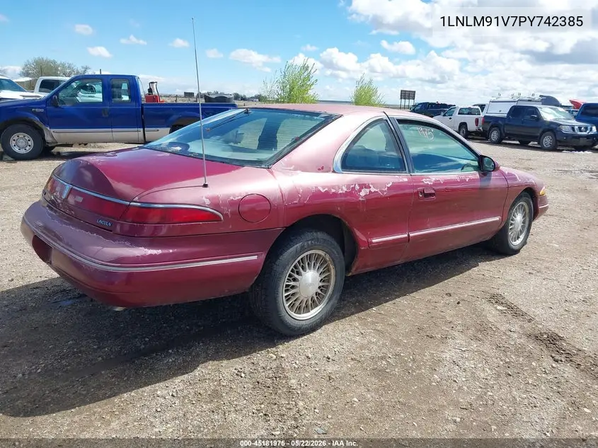 1993 Lincoln Mark Viii VIN: 1LNLM91V7PY742385 Lot: 45181975