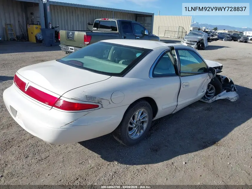 1998 Lincoln Mark Viii Lsc VIN: 1LNFM92V9WY728837 Lot: 44542700