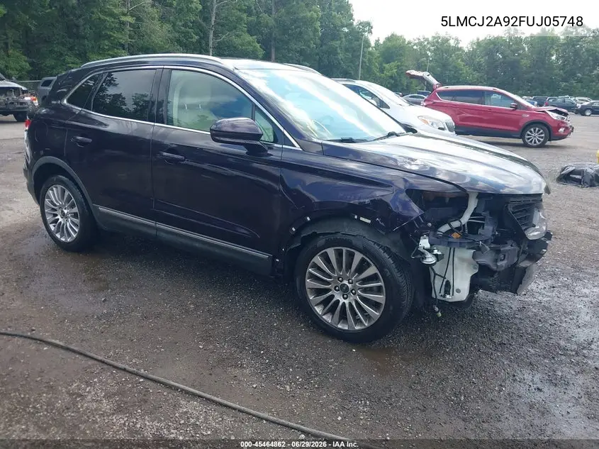 2015 Lincoln Mkc VIN: 5LMCJ2A92FUJ05748 Lot: 45464862