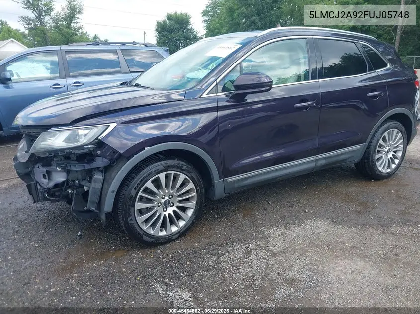 2015 Lincoln Mkc VIN: 5LMCJ2A92FUJ05748 Lot: 45464862