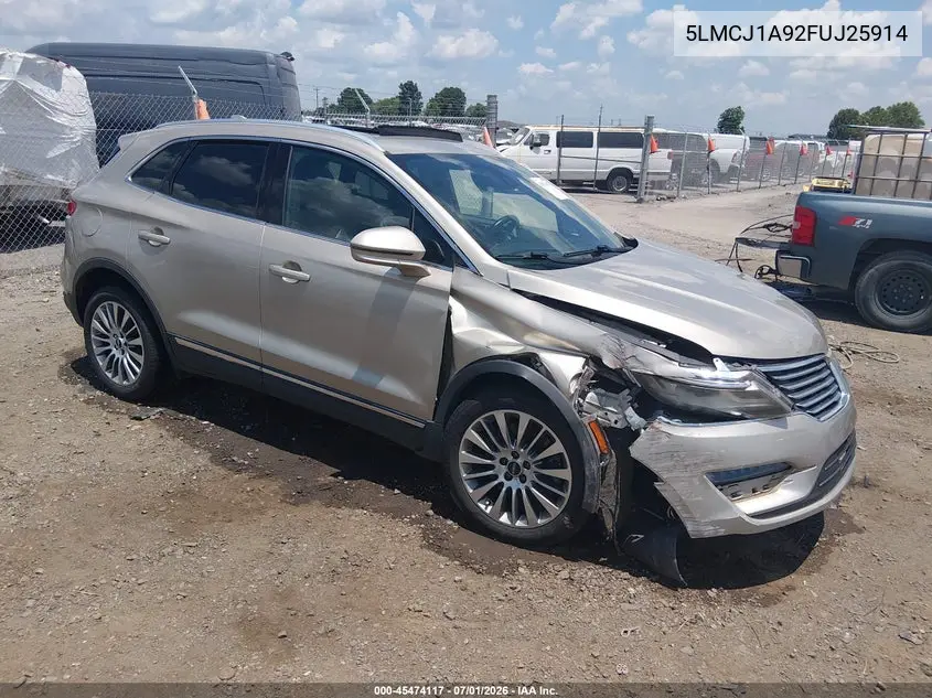 2015 Lincoln Mkc VIN: 5LMCJ1A92FUJ25914 Lot: 45474117