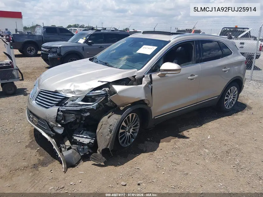 2015 Lincoln Mkc VIN: 5LMCJ1A92FUJ25914 Lot: 45474117