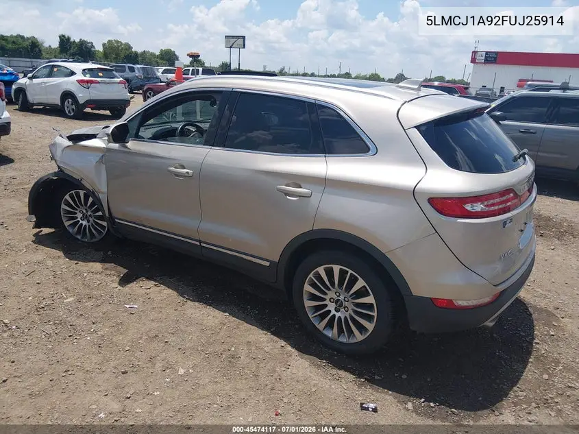 2015 Lincoln Mkc VIN: 5LMCJ1A92FUJ25914 Lot: 45474117