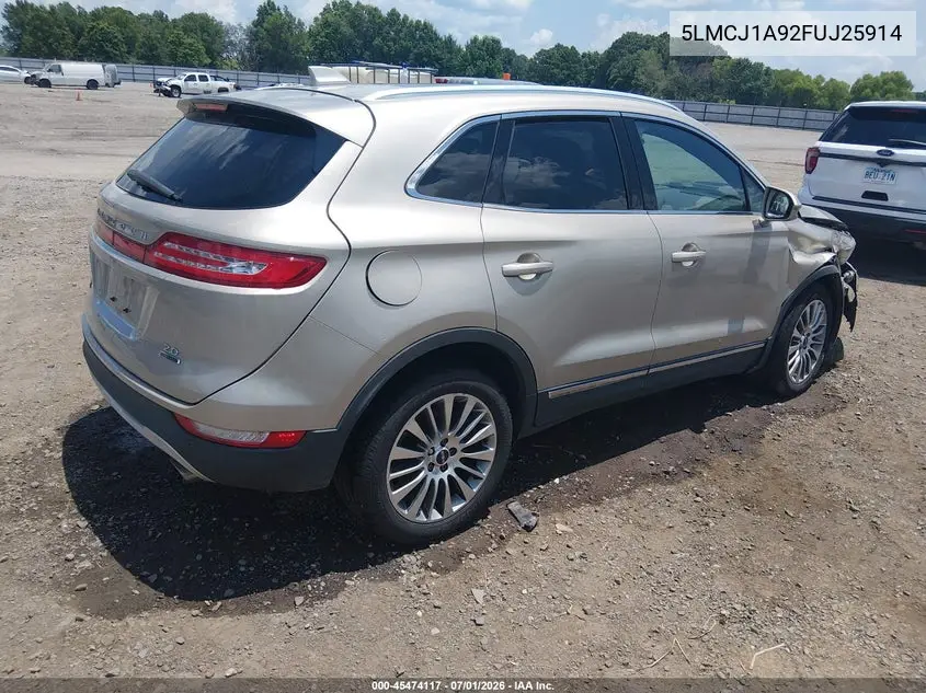 2015 Lincoln Mkc VIN: 5LMCJ1A92FUJ25914 Lot: 45474117