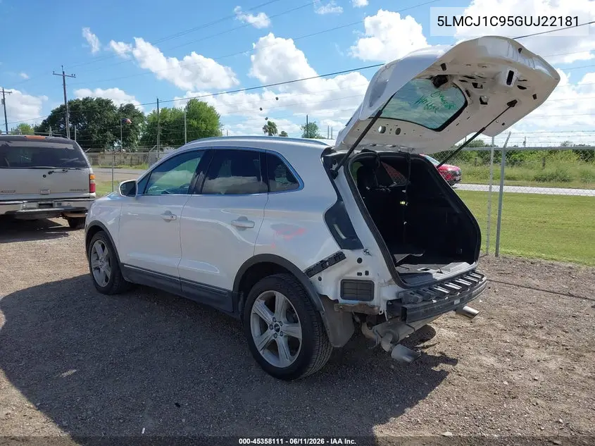 2016 Lincoln Mkc Premier VIN: 5LMCJ1C95GUJ22181 Lot: 45358111