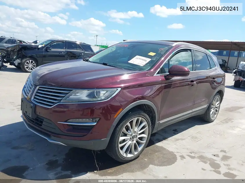 2016 Lincoln Mkc Reserve VIN: 5LMCJ3C94GUJ20241 Lot: 45395006
