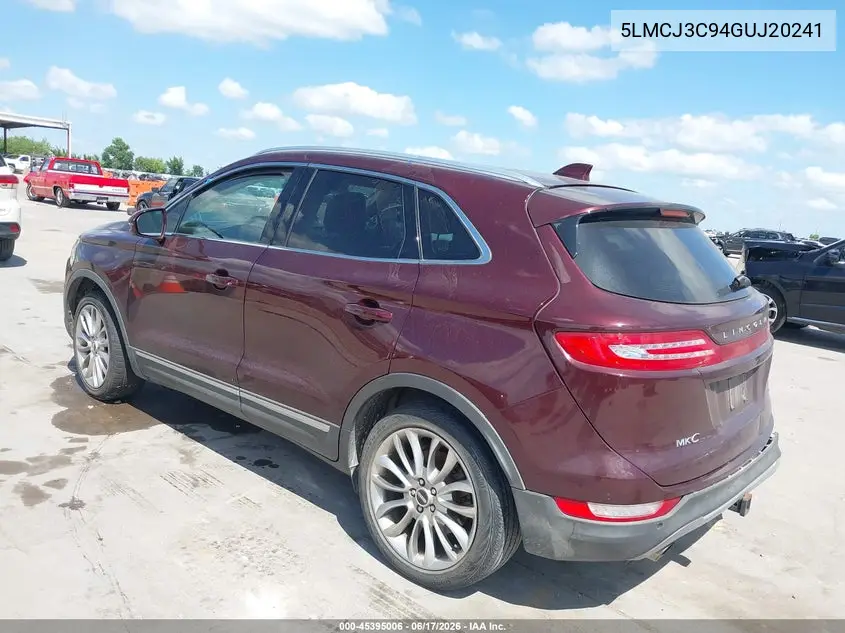 2016 Lincoln Mkc Reserve VIN: 5LMCJ3C94GUJ20241 Lot: 45395006