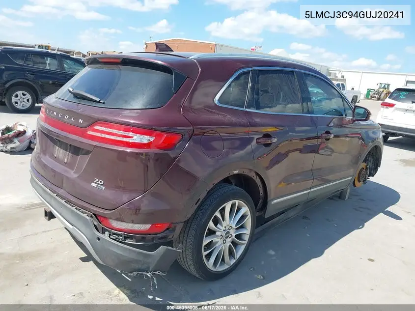 2016 Lincoln Mkc Reserve VIN: 5LMCJ3C94GUJ20241 Lot: 45395006