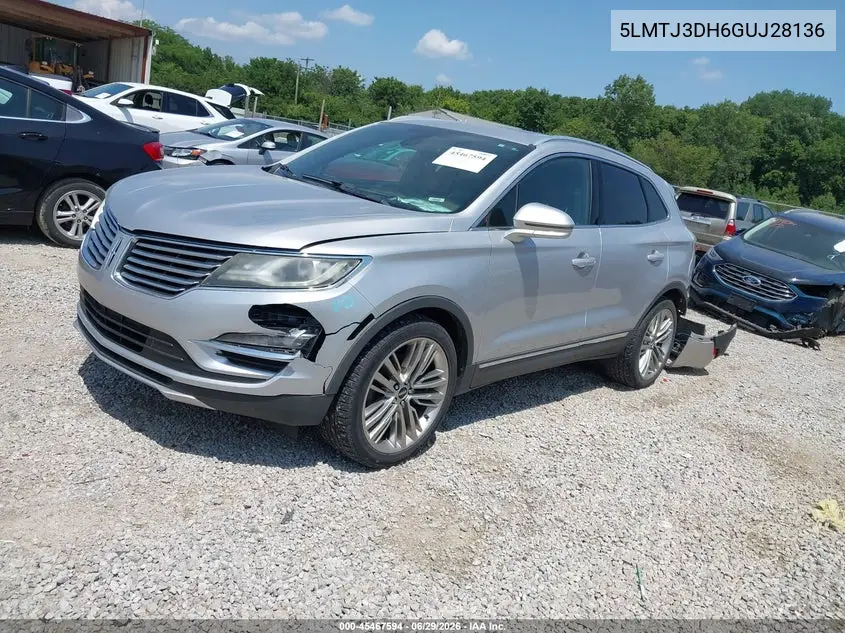 2016 Lincoln Mkc Reserve VIN: 5LMTJ3DH6GUJ28136 Lot: 45467594