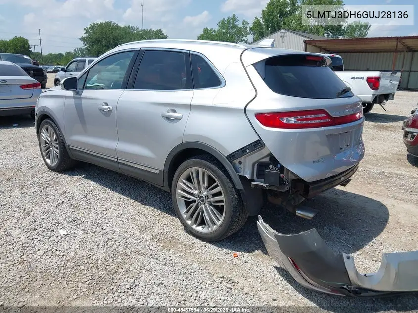 2016 Lincoln Mkc Reserve VIN: 5LMTJ3DH6GUJ28136 Lot: 45467594