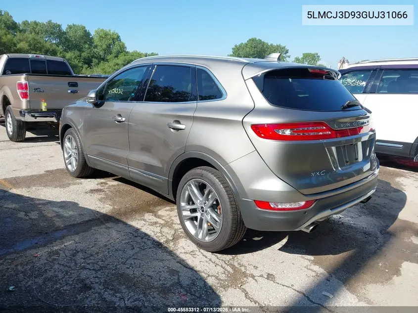 2016 Lincoln Mkc Reserve VIN: 5LMCJ3D93GUJ31066 Lot: 45583312