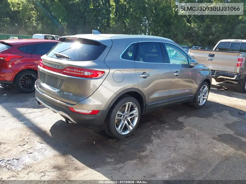 2016 Lincoln Mkc Reserve VIN: 5LMCJ3D93GUJ31066 Lot: 45583312