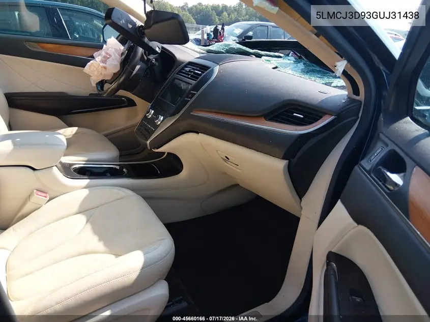 2016 Lincoln Mkc Reserve VIN: 5LMCJ3D93GUJ31438 Lot: 45660166