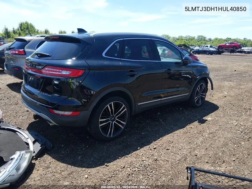 2017 Lincoln Mkc Reserve VIN: 5LMTJ3DH1HUL40850 Lot: 45285762