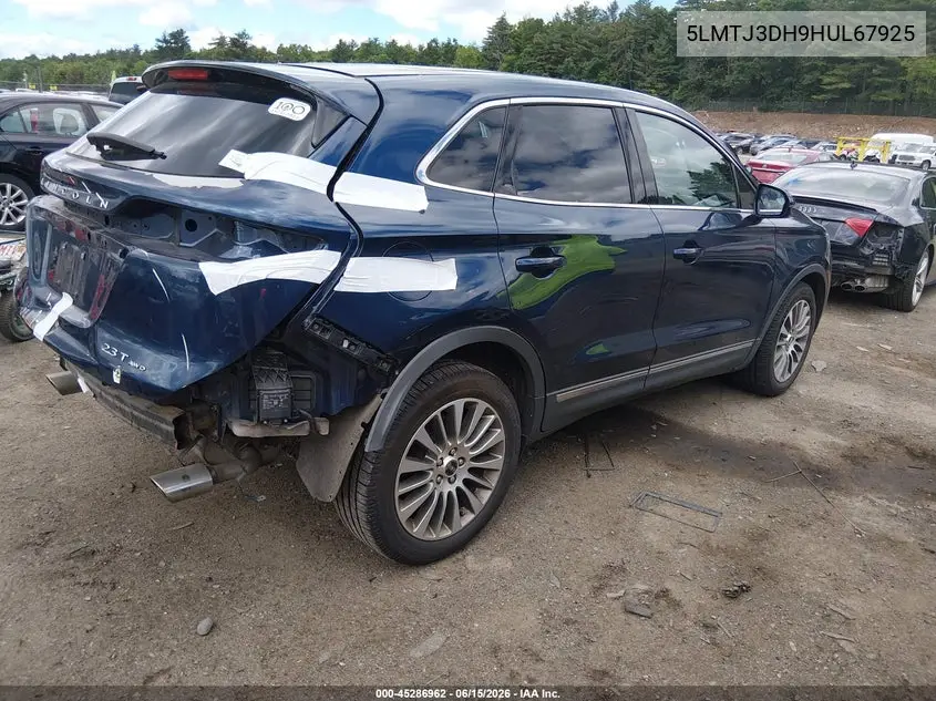 2017 Lincoln Mkc Reserve VIN: 5LMTJ3DH9HUL67925 Lot: 45286962