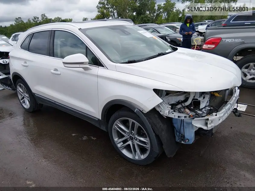 2017 Lincoln Mkc Reserve VIN: 5LMCJ3D97HUL55801 Lot: 45404883