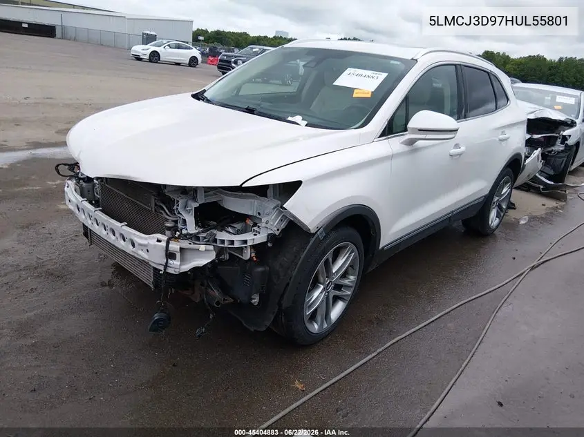 2017 Lincoln Mkc Reserve VIN: 5LMCJ3D97HUL55801 Lot: 45404883