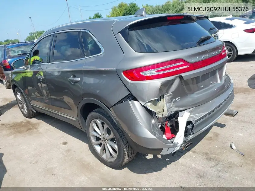 2017 Lincoln Mkc Select VIN: 5LMCJ2C92HUL55376 Lot: 45502357