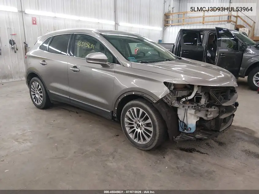 2017 Lincoln Mkc Reserve VIN: 5LMCJ3D93HUL53964 Lot: 45545631