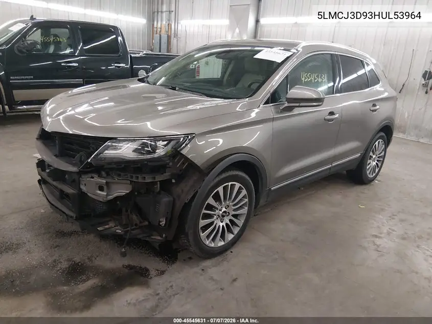 2017 Lincoln Mkc Reserve VIN: 5LMCJ3D93HUL53964 Lot: 45545631