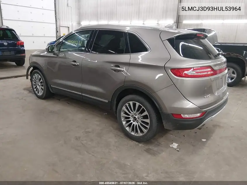 2017 Lincoln Mkc Reserve VIN: 5LMCJ3D93HUL53964 Lot: 45545631