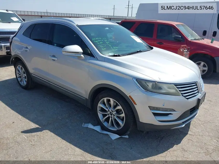 2017 Lincoln Mkc Select VIN: 5LMCJ2C94HUL57646 Lot: 45579105