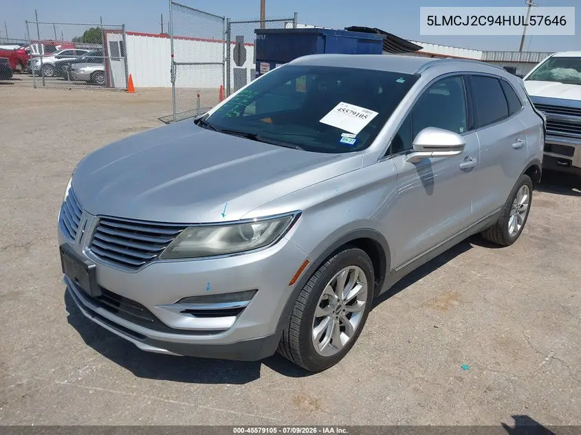 2017 Lincoln Mkc Select VIN: 5LMCJ2C94HUL57646 Lot: 45579105