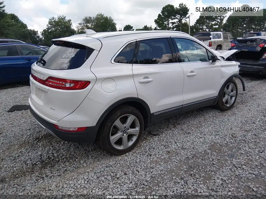 2017 Lincoln Mkc Premiere VIN: 5LMCJ1C94HUL40467 Lot: 45638600