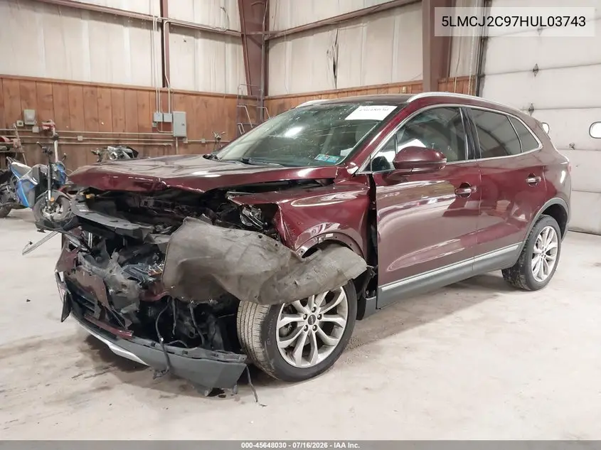 2017 Lincoln Mkc Select VIN: 5LMCJ2C97HUL03743 Lot: 45648030