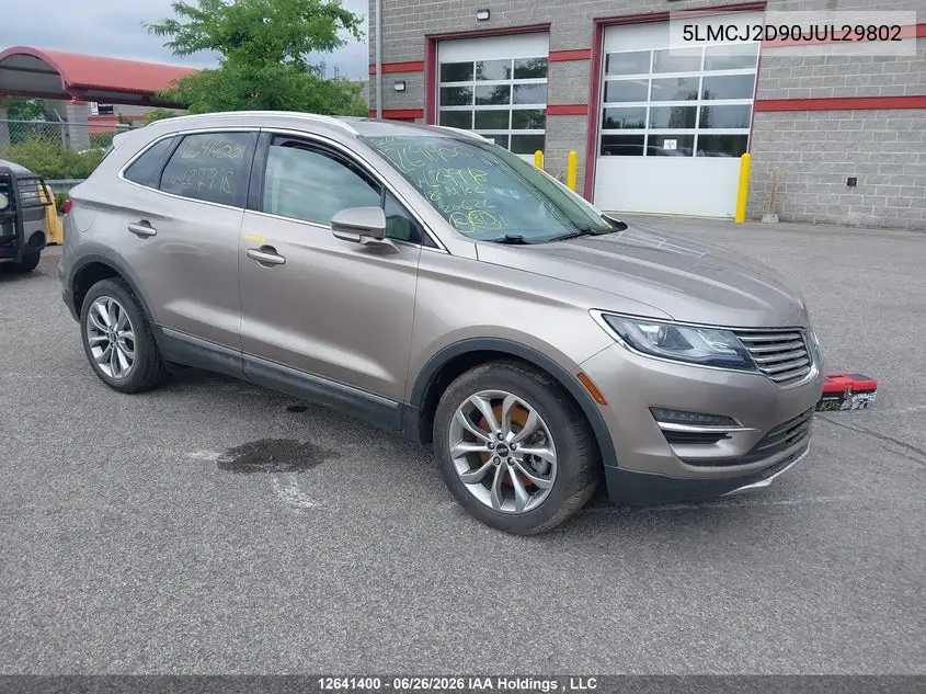 2018 Lincoln Mkc Select VIN: 5LMCJ2D90JUL29802 Lot: 12641400