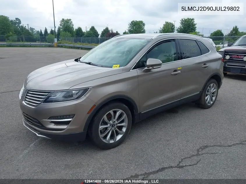 2018 Lincoln Mkc Select VIN: 5LMCJ2D90JUL29802 Lot: 12641400