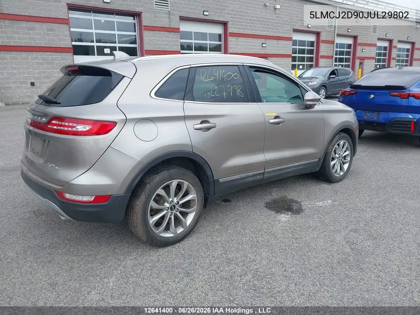 2018 Lincoln Mkc Select VIN: 5LMCJ2D90JUL29802 Lot: 12641400