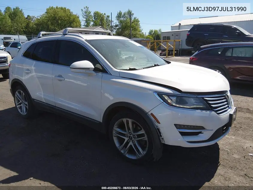 2018 Lincoln Mkc Reserve VIN: 5LMCJ3D97JUL31990 Lot: 45286673
