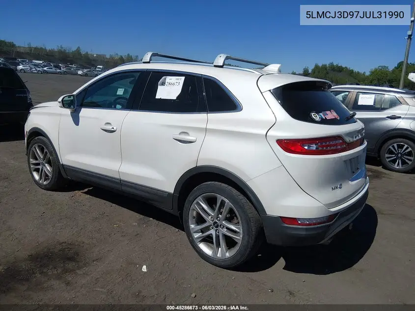 2018 Lincoln Mkc Reserve VIN: 5LMCJ3D97JUL31990 Lot: 45286673