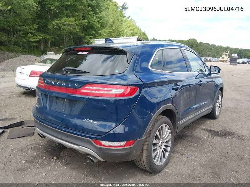 2018 Lincoln Mkc Reserve VIN: 5LMCJ3D96JUL04716 Lot: 45375104