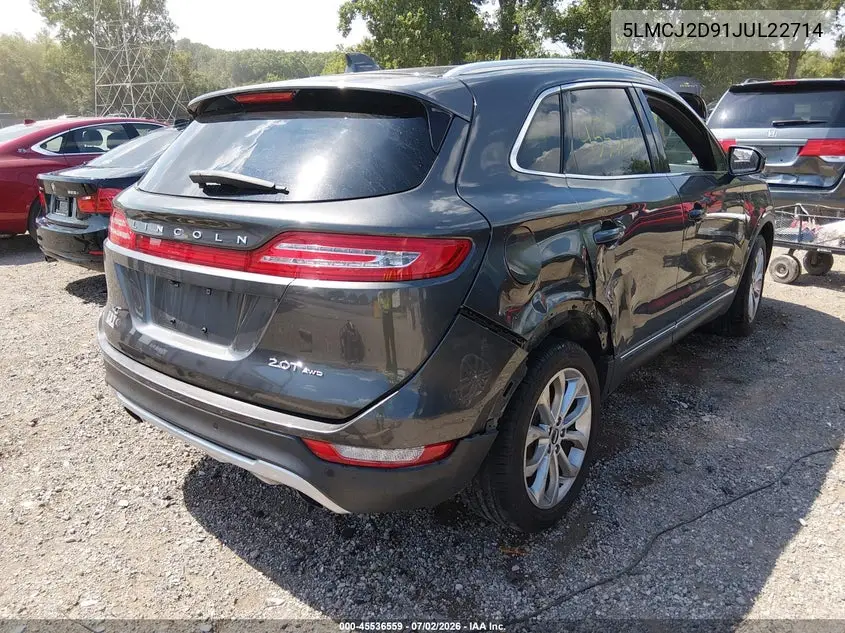 2018 Lincoln Mkc Select VIN: 5LMCJ2D91JUL22714 Lot: 45536559