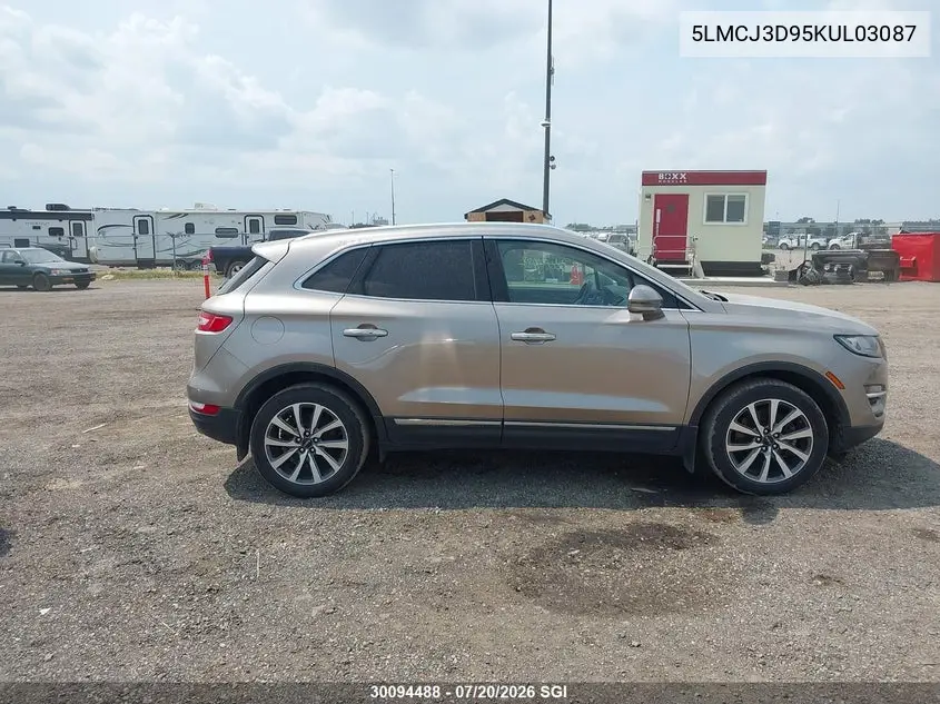 2019 Lincoln Mkc Reserve VIN: 5LMCJ3D95KUL03087 Lot: 30094488