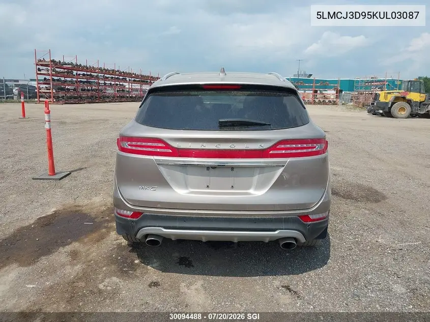 2019 Lincoln Mkc Reserve VIN: 5LMCJ3D95KUL03087 Lot: 30094488