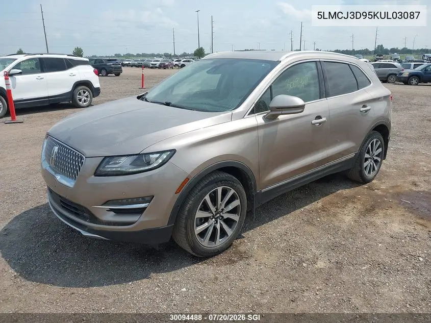 2019 Lincoln Mkc Reserve VIN: 5LMCJ3D95KUL03087 Lot: 30094488