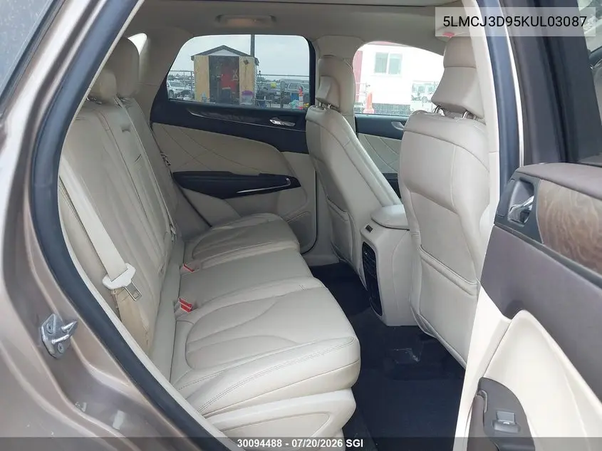 2019 Lincoln Mkc Reserve VIN: 5LMCJ3D95KUL03087 Lot: 30094488