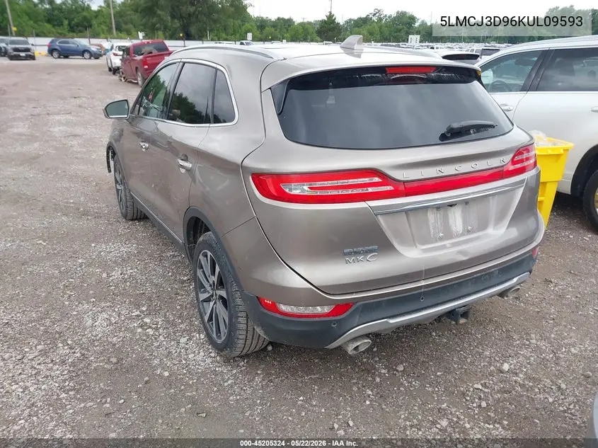 2019 Lincoln Mkc Reserve VIN: 5LMCJ3D96KUL09593 Lot: 45205324