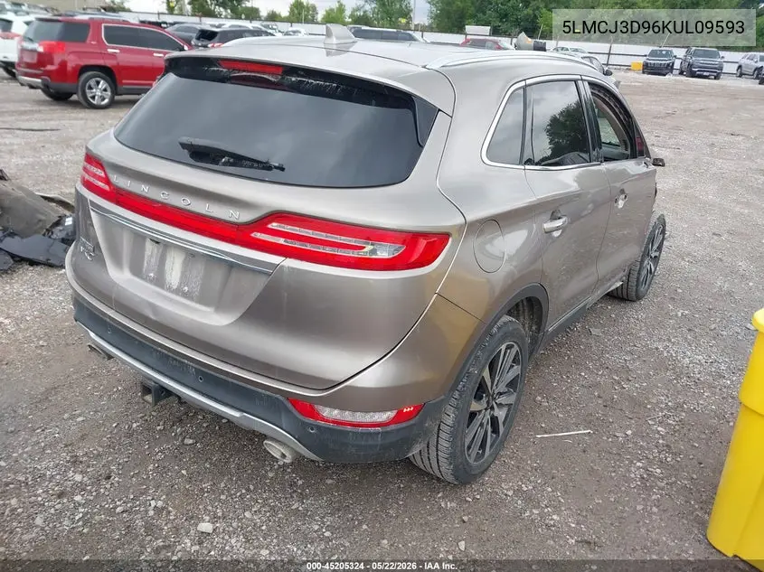2019 Lincoln Mkc Reserve VIN: 5LMCJ3D96KUL09593 Lot: 45205324