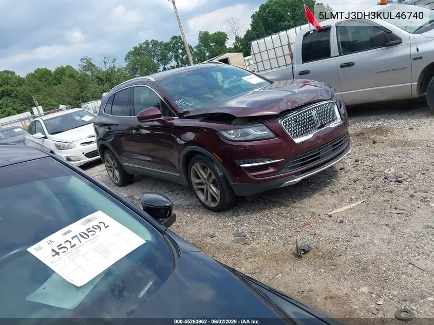 2019 Lincoln Mkc Reserve VIN: 5LMTJ3DH3KUL46740 Lot: 45263962