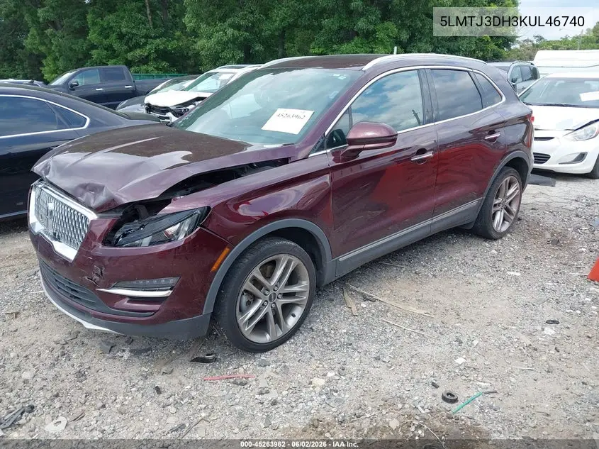 2019 Lincoln Mkc Reserve VIN: 5LMTJ3DH3KUL46740 Lot: 45263962