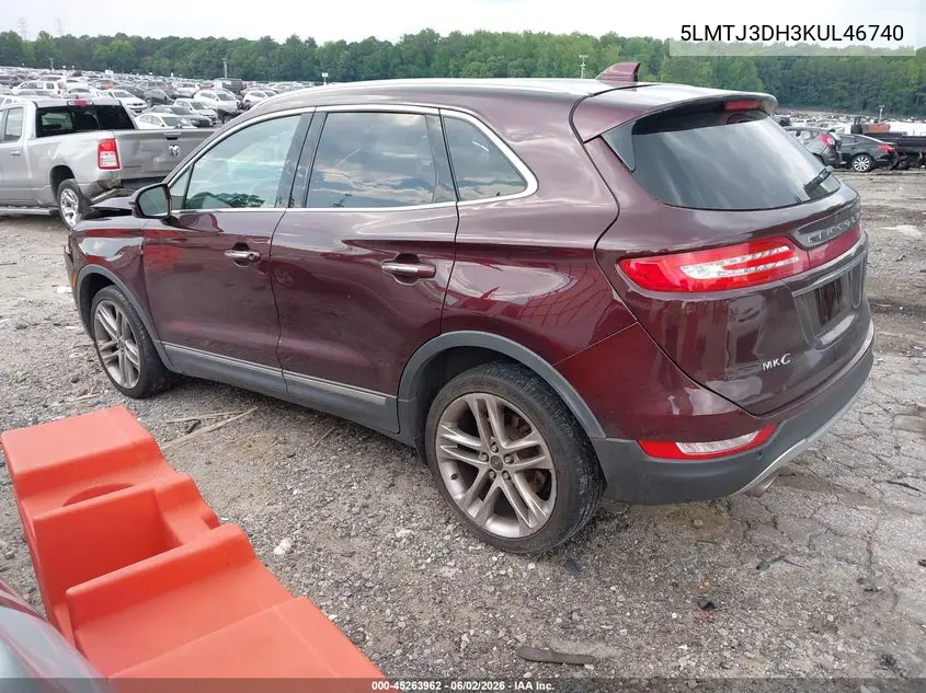 2019 Lincoln Mkc Reserve VIN: 5LMTJ3DH3KUL46740 Lot: 45263962