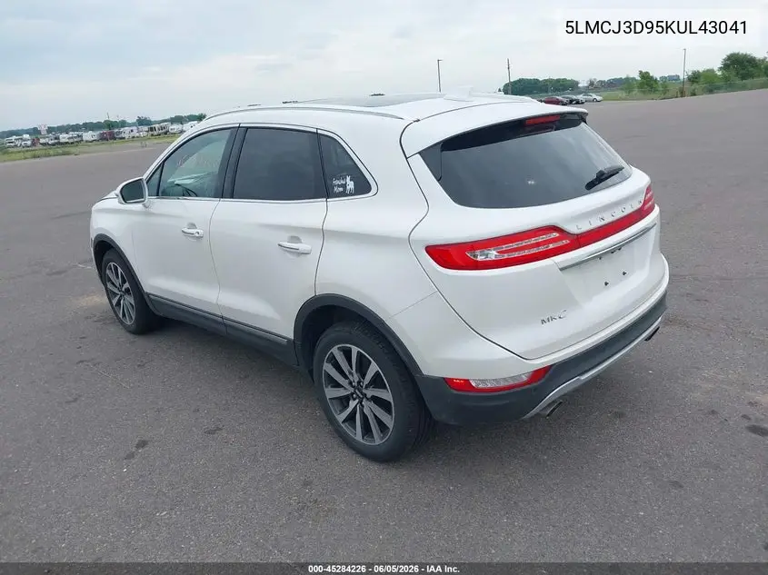 2019 Lincoln Mkc Reserve VIN: 5LMCJ3D95KUL43041 Lot: 45284226