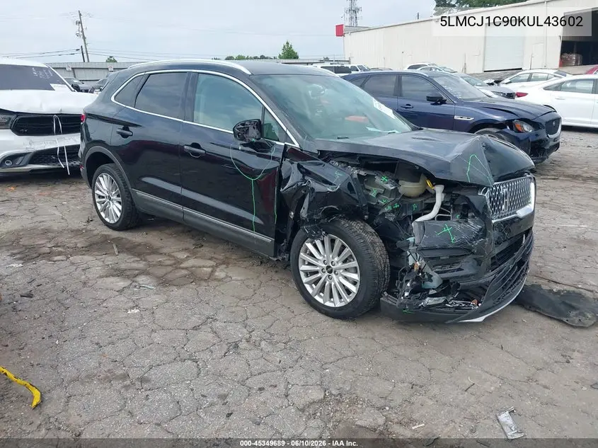 2019 Lincoln Mkc Standard VIN: 5LMCJ1C90KUL43602 Lot: 45349689