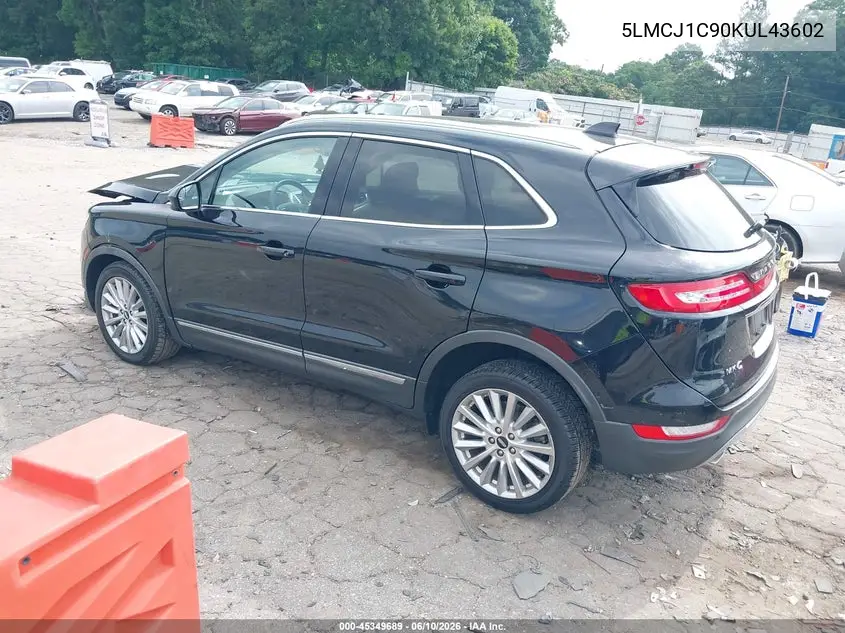 2019 Lincoln Mkc Standard VIN: 5LMCJ1C90KUL43602 Lot: 45349689