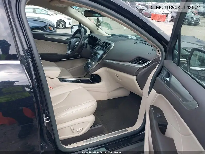 2019 Lincoln Mkc Standard VIN: 5LMCJ1C90KUL43602 Lot: 45349689
