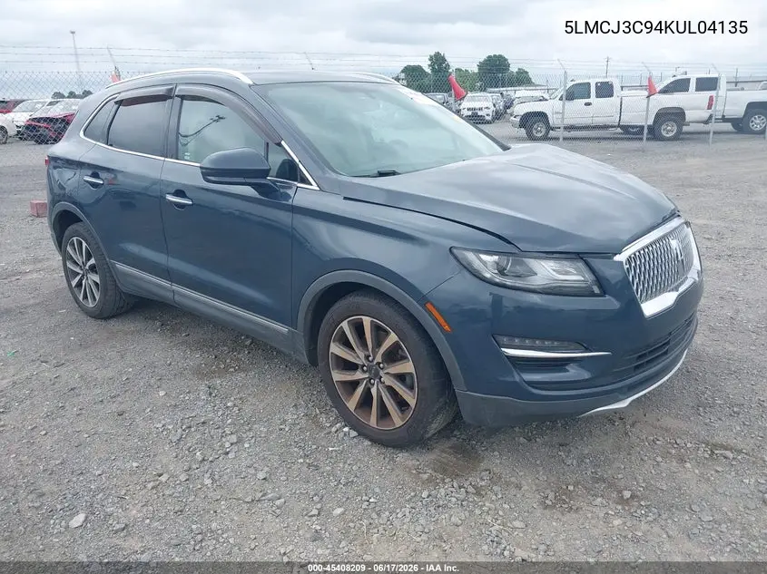 2019 Lincoln Mkc Reserve VIN: 5LMCJ3C94KUL04135 Lot: 45408209